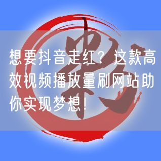 想要抖音走红？这款高效视频播放量刷网站助你实现梦想！